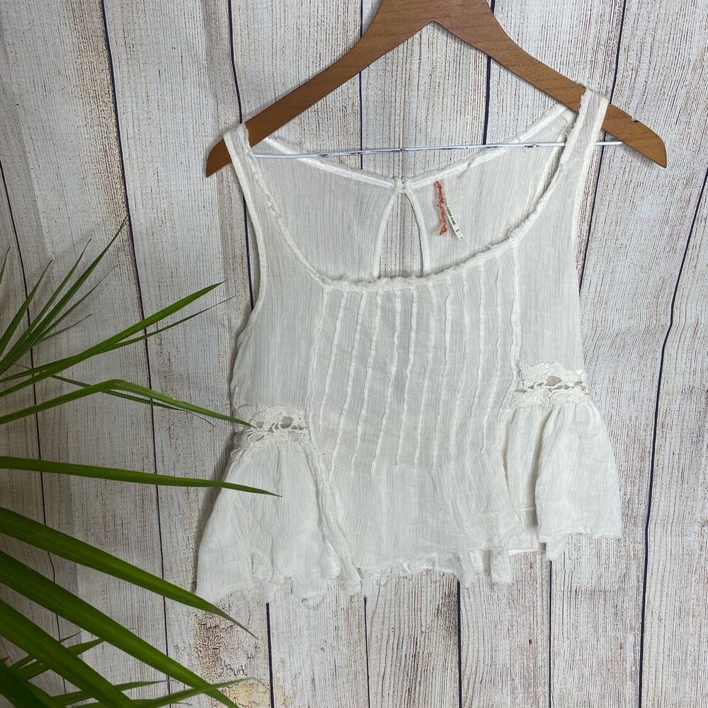FP Boho lace sheer tank